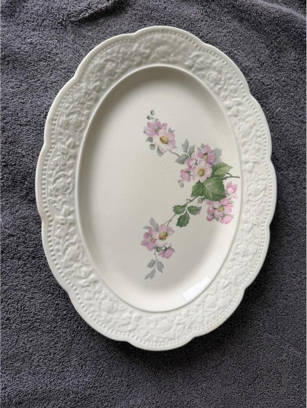 Vintage Edwin M. Knowles China 13 inch Serving platter/tray,  1930s–1950s.